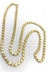 Gümüş yoncalı arpa pullu zincir kolye 50 cm - Gümüş Rengi  (rodaj)