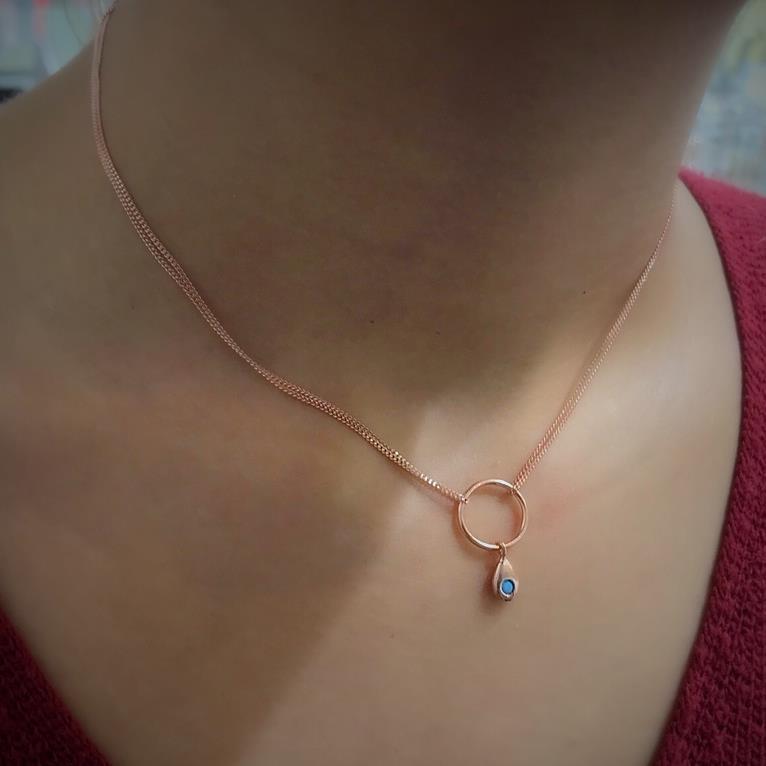 Gümüş çift zincirli gümüş kısa choker kolye sh05yt3
