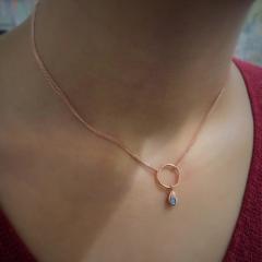 Gümüş çift zincirli gümüş kısa choker kolye sh05yt3