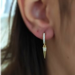 Gümüş kuş model halka küpe dlp9e63f2 Tek küpe - Gümüş Rengi  (rodaj)