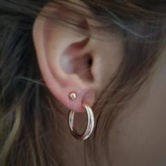 Gümüş düz bombeli halka küpe hr46r328