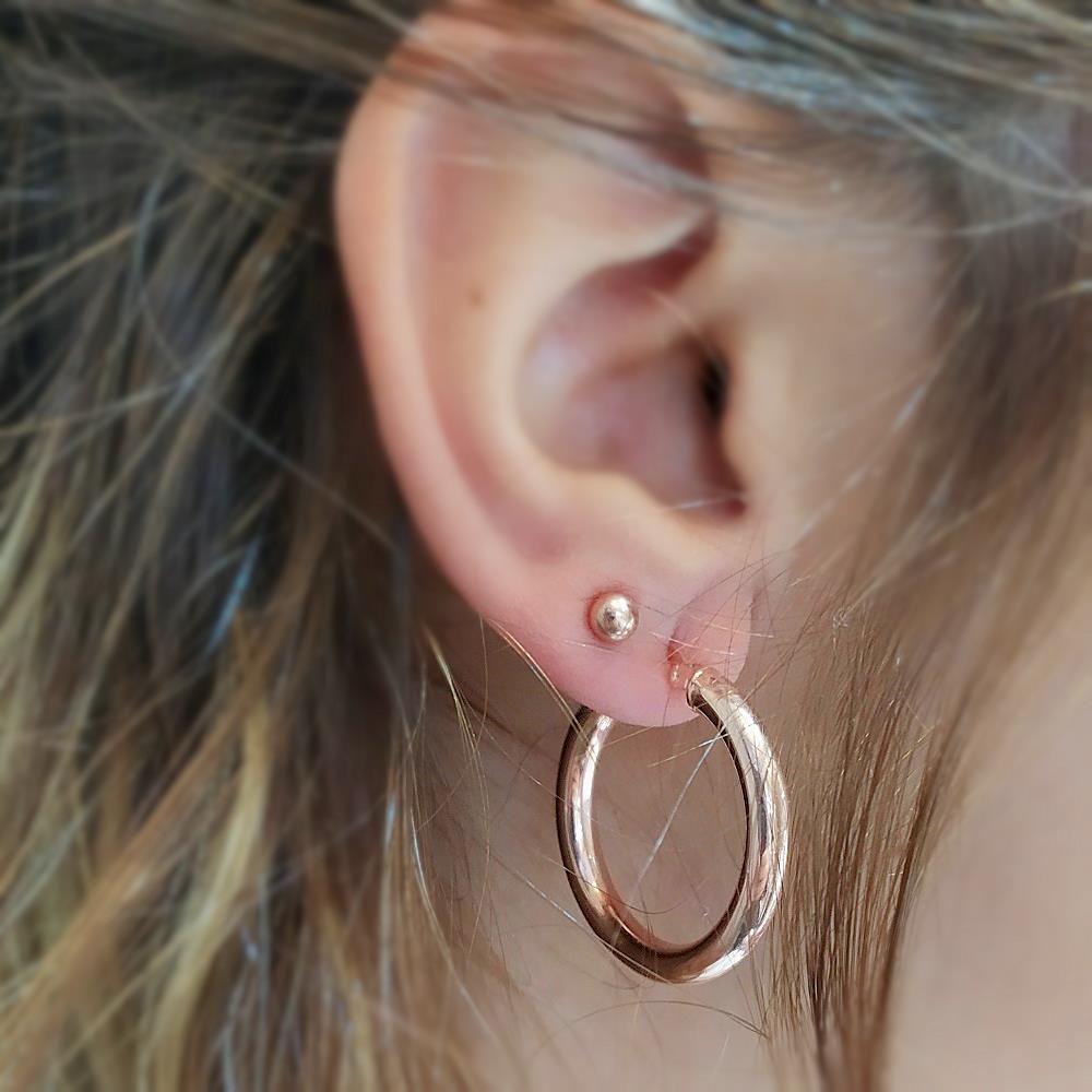 Gümüş düz bombeli halka küpe hr47y3