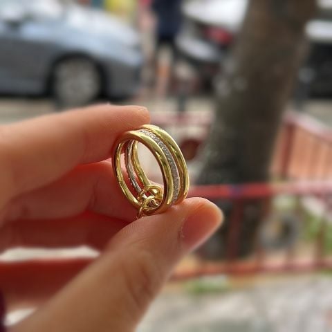 Gümüş 3 halkalı tasarım yüzük