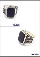 Kare taşlı tuğralı erkek yüzüğü