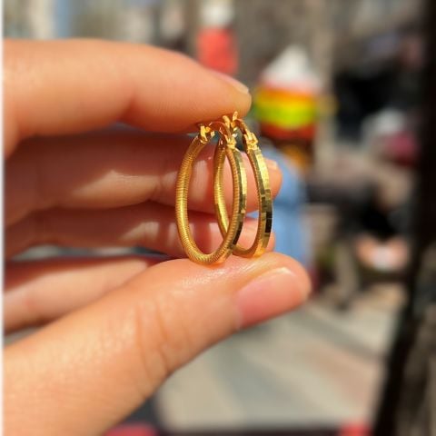 Gümüş iççap 2cm ajda model halka küpe el12sd190