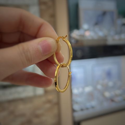 Gümüş iççap 2cm ajda model halka küpe el12sd190
