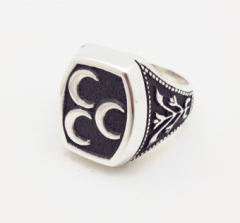 Gümüş 3 Hilal Gümüş erkek yüzüğü