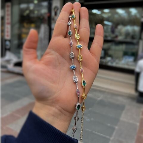 Gümüş renkli taşlı bileklik hr447541a9