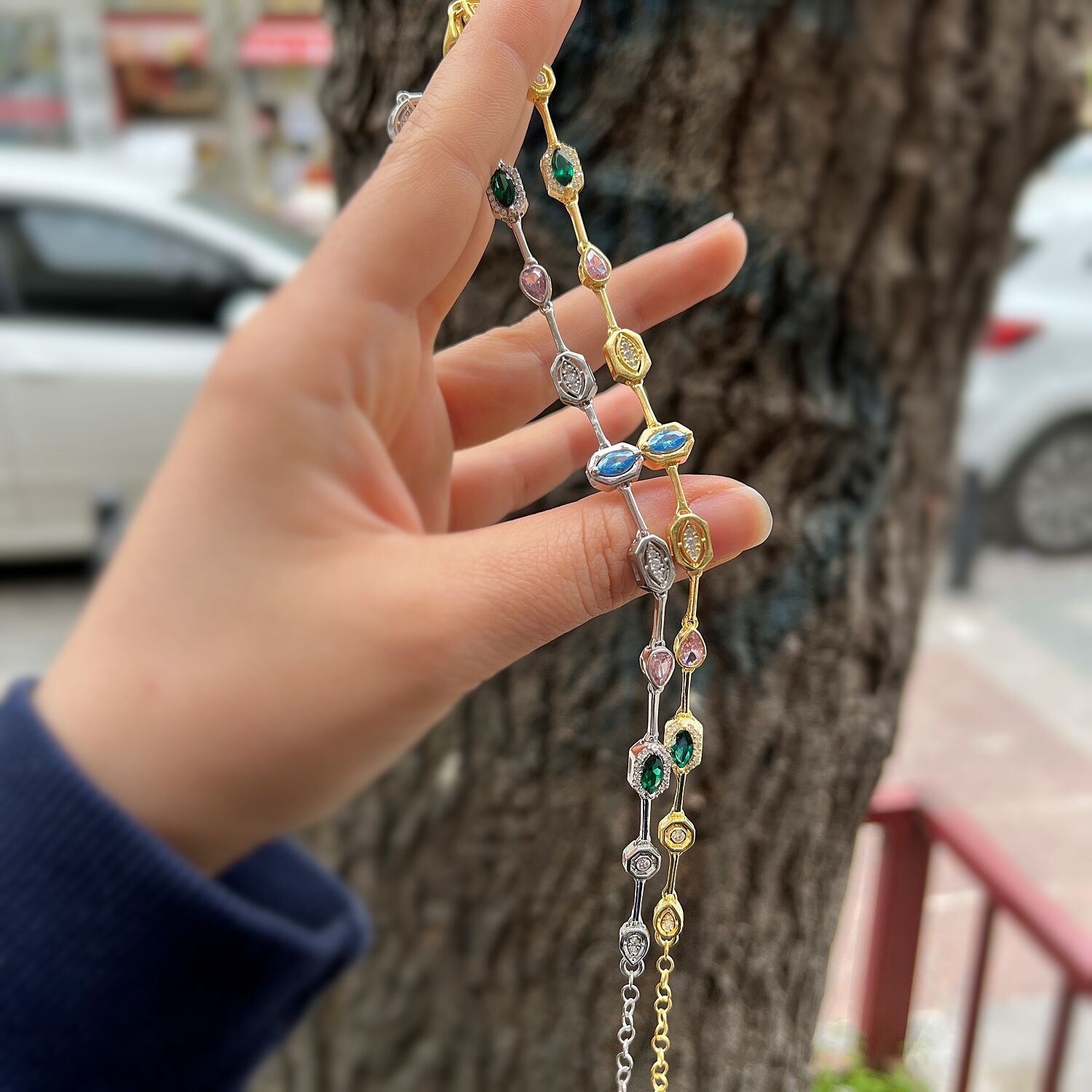 Gümüş renkli taşlı bileklik hr447541a9