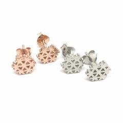 mini taşsız kar tanesi gümüş küpe sh523s6