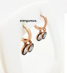 2 Taşlı rose gümüş Küpe