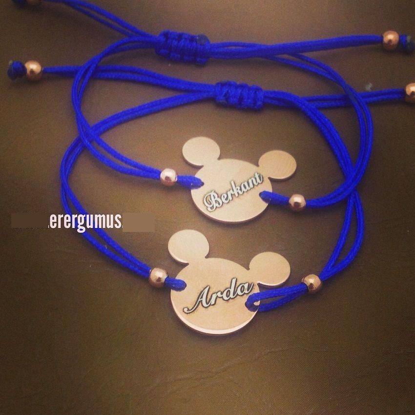 Mickey Mouse Gümüş İsimli Bileklik