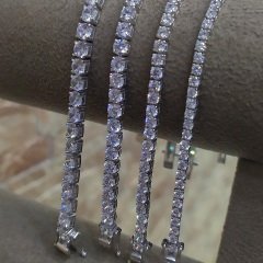 Gümüş pırlanta montür ithal su yolu bileklik 2,5 mm - Gümüş Rengi  (rodaj)