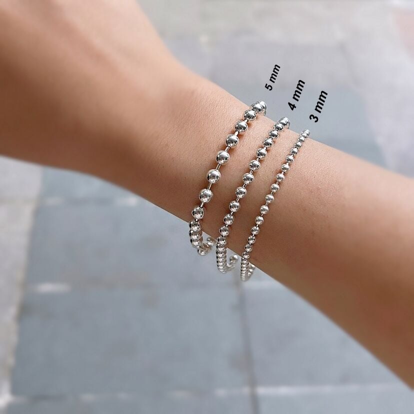 Gümüş taşsız toplu zincir bileklik