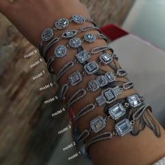 Gümüş zirkon taşlı bayan bileklik el96rt3 model 1 - Gümüş Rengi  (rodaj)