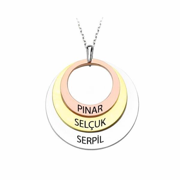 Gümüş isimli 3 halkalı kolye syr64c1