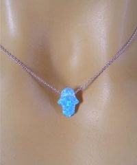 Opal taşlı  gümüş el kolye
