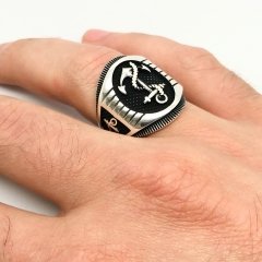 Gümüş çapalı denizci yüzüğü elt523s32