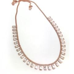 Gümüş baget taşlı kolye nz13c2