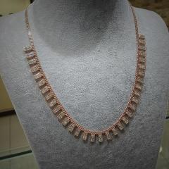 Gümüş baget taşlı kolye nz13c2