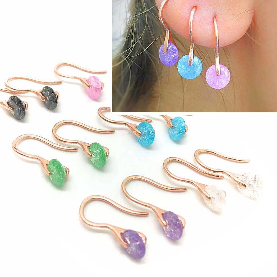 gümüş renkli taşlı küpe sh001