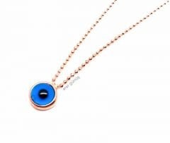 top zincirli rose nazarlı gümüş kolye