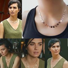 Rose Gümüş pullu Kolye