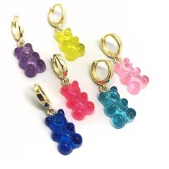 Gümüş jelibon ayıcık bayan küpe dlp798e6 TEK küpe - model 1 - Gümüş Rengi  (rodaj)