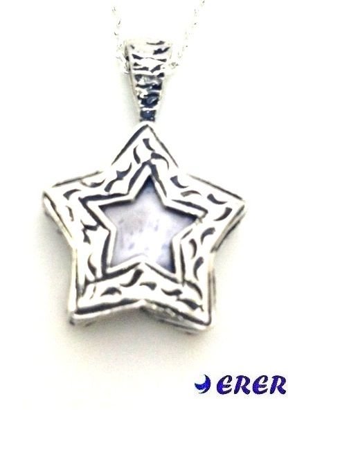 Gümüş yıldızlı çevşen dualı kolye ucu