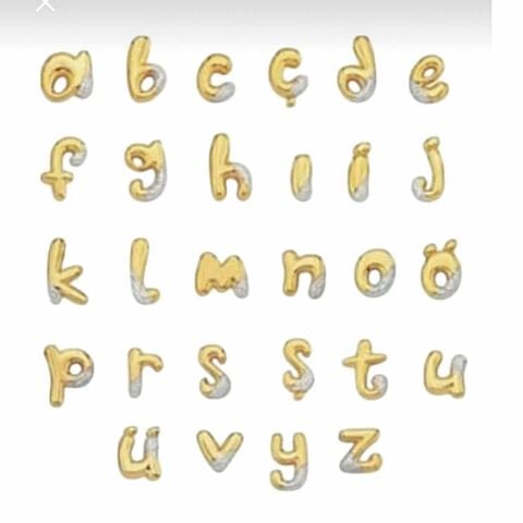 Gümüş yeni model bombeli harf kolye