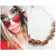 Gümüş istridye model choker kolye sh632e3