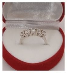 5 taşlı gümüş yüzük