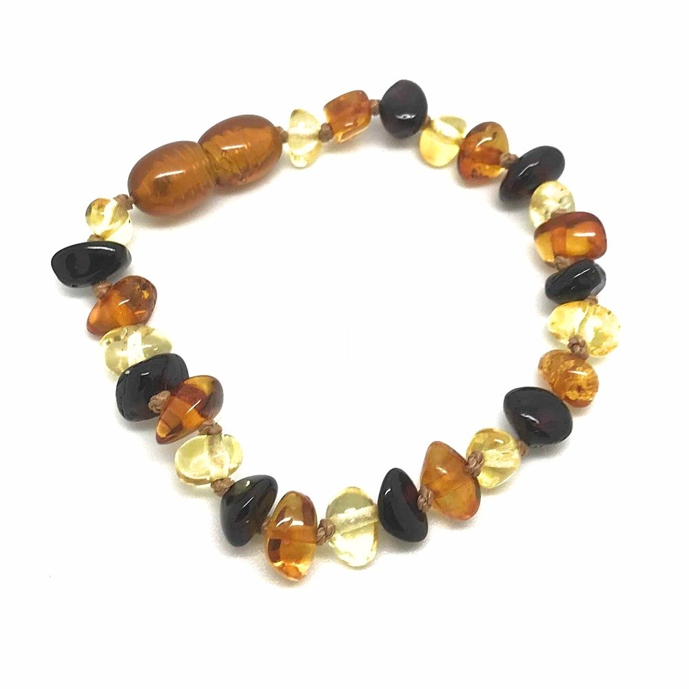 Kehribar taşlı çocuk diş bilekliklği oz63e2