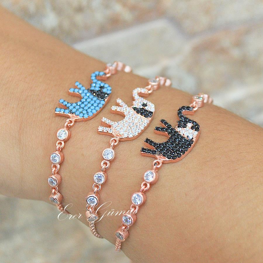 Gümüş fil model bileklik hr30753