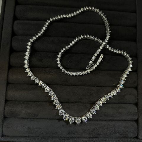 Gümüş 3 tırnak süzme su yolu 45 cm kolye