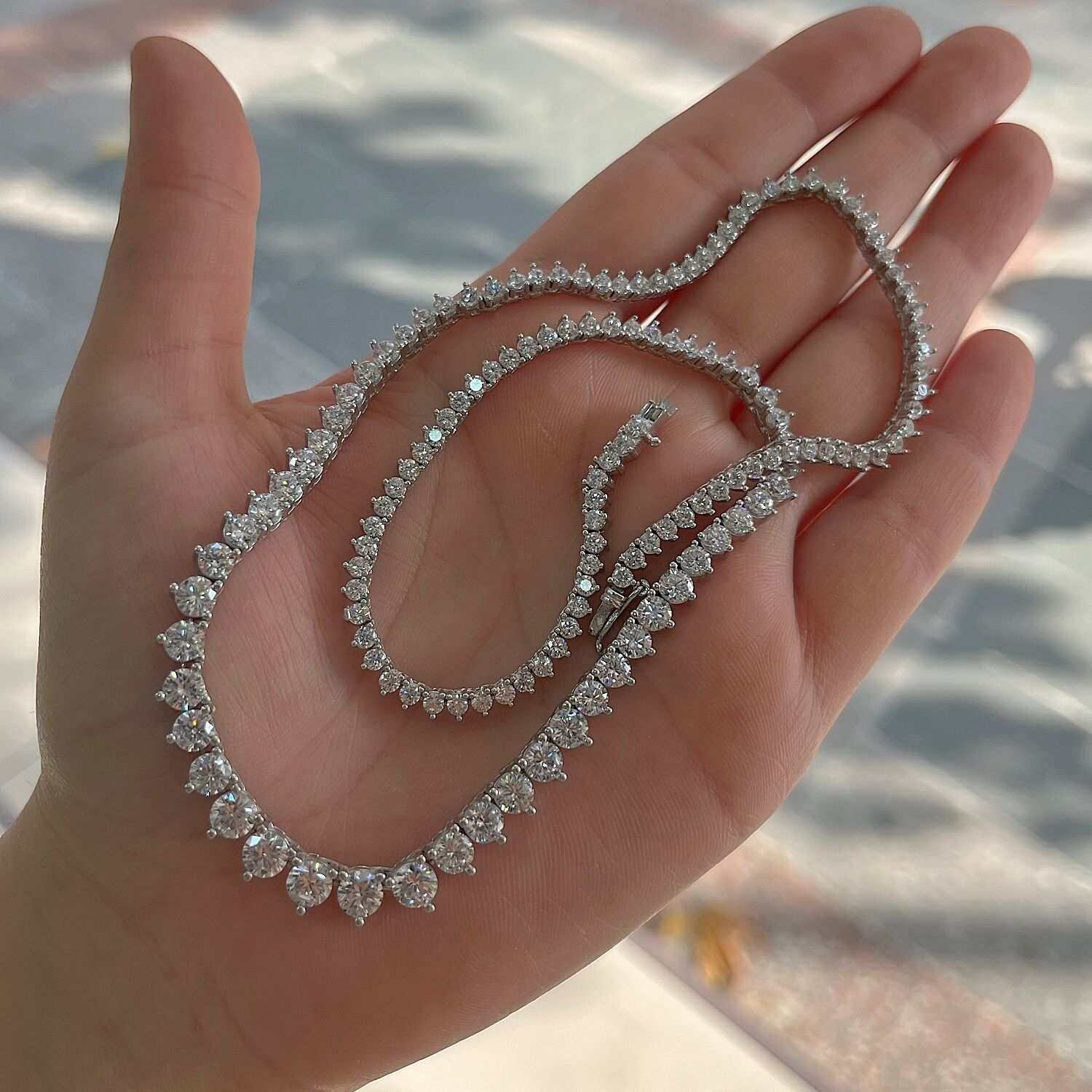 Gümüş 3 tırnak süzme su yolu 45 cm kolye