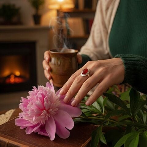 Gümüş akik taşlı yüzük hs1252b3