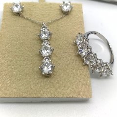 Gümüş Zirkon taşlı 3 lü set dv908