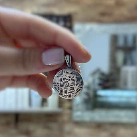 Gümüş esmaül hüsna yazılı dualı kolye ucu