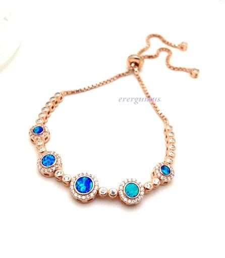 Gümüş opal Taşlı bileklik Nz301