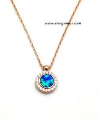 Gümüş Opal taşlı kolye Nz306