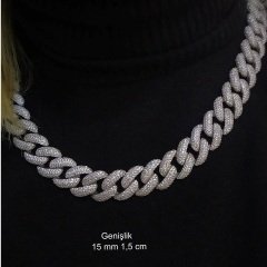 Gümüş taşlı gurmet bay bayan zincir kolye el13652r6 0,8 cm