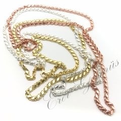 Gümüş arpa pullu zincir uc5s235 60 cm - Sarı altın (Gold)