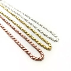 Gümüş arpa pullu zincir uc5s235 60 cm - Sarı altın (Gold)
