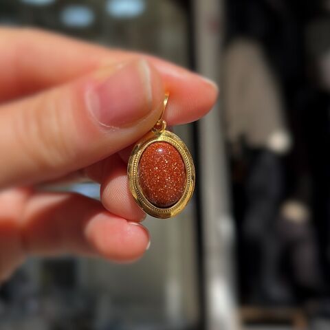 Gümüş kumtaş simli akik taşlı kolye ucu