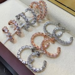 Gümüş taşlı halka küpe nz85y2