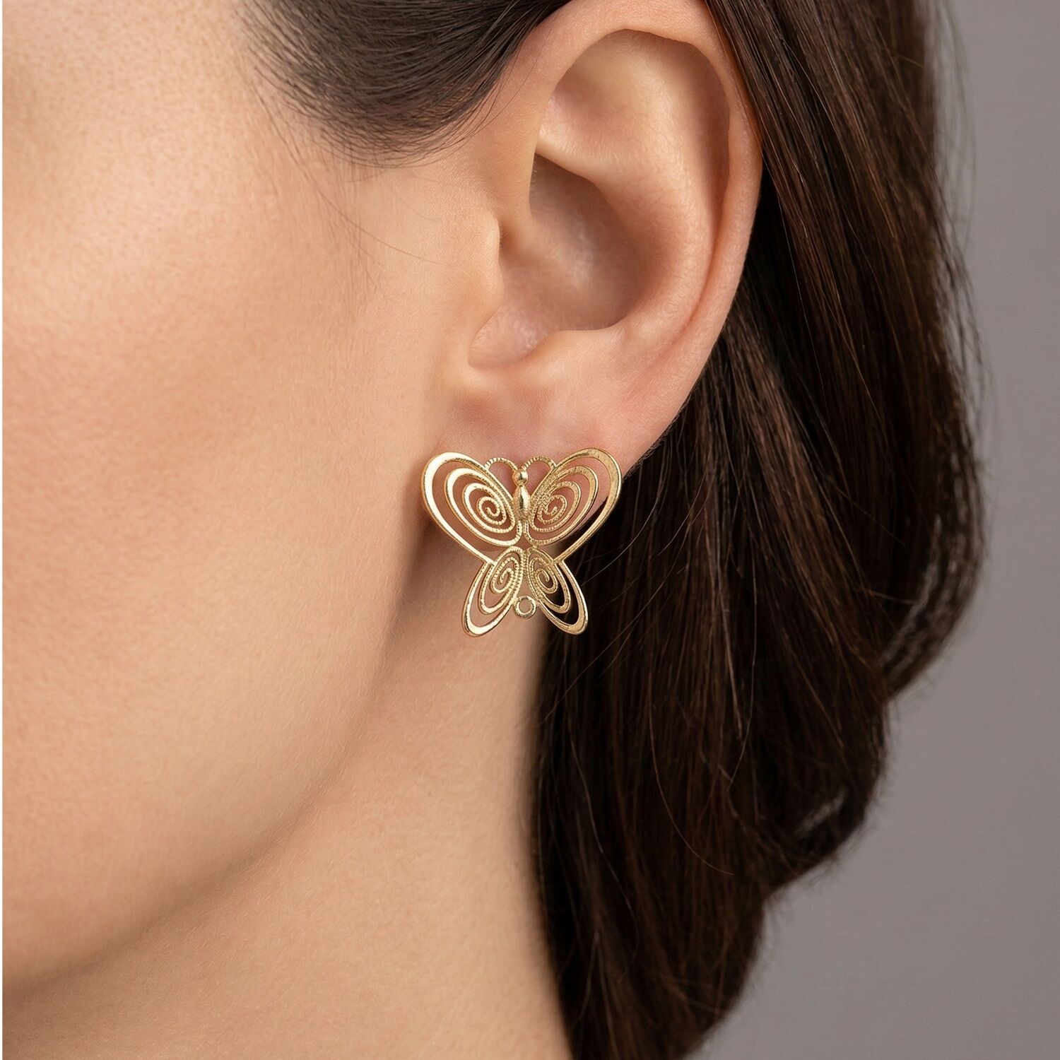 Gümüş kelebek masumiyet füsun küpesi