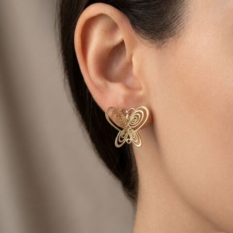 Gümüş kelebek masumiyet füsun küpesi