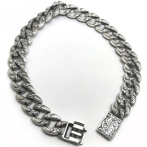 Gümüş eskitme model erkek bilekliik dy4656e2