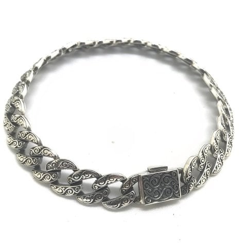 Gümüş eskitme model erkek bilekliik dy4656e2